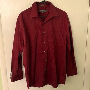 Perry Ellis Portfolio Red Dress Shirt L